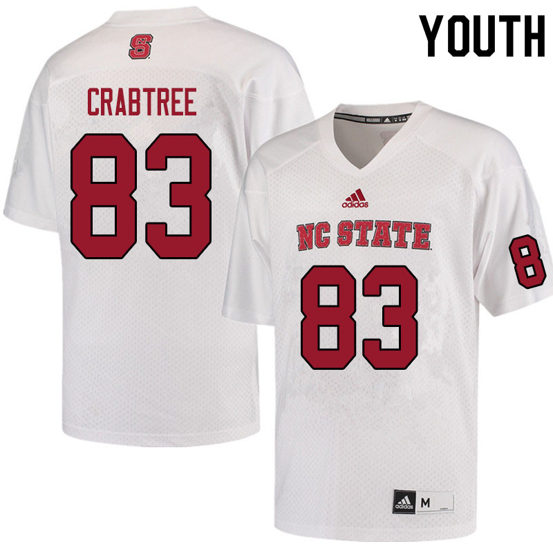 Youth #83 Josh Crabtree NC State Wolfpack College Football Jerseys Sale-White